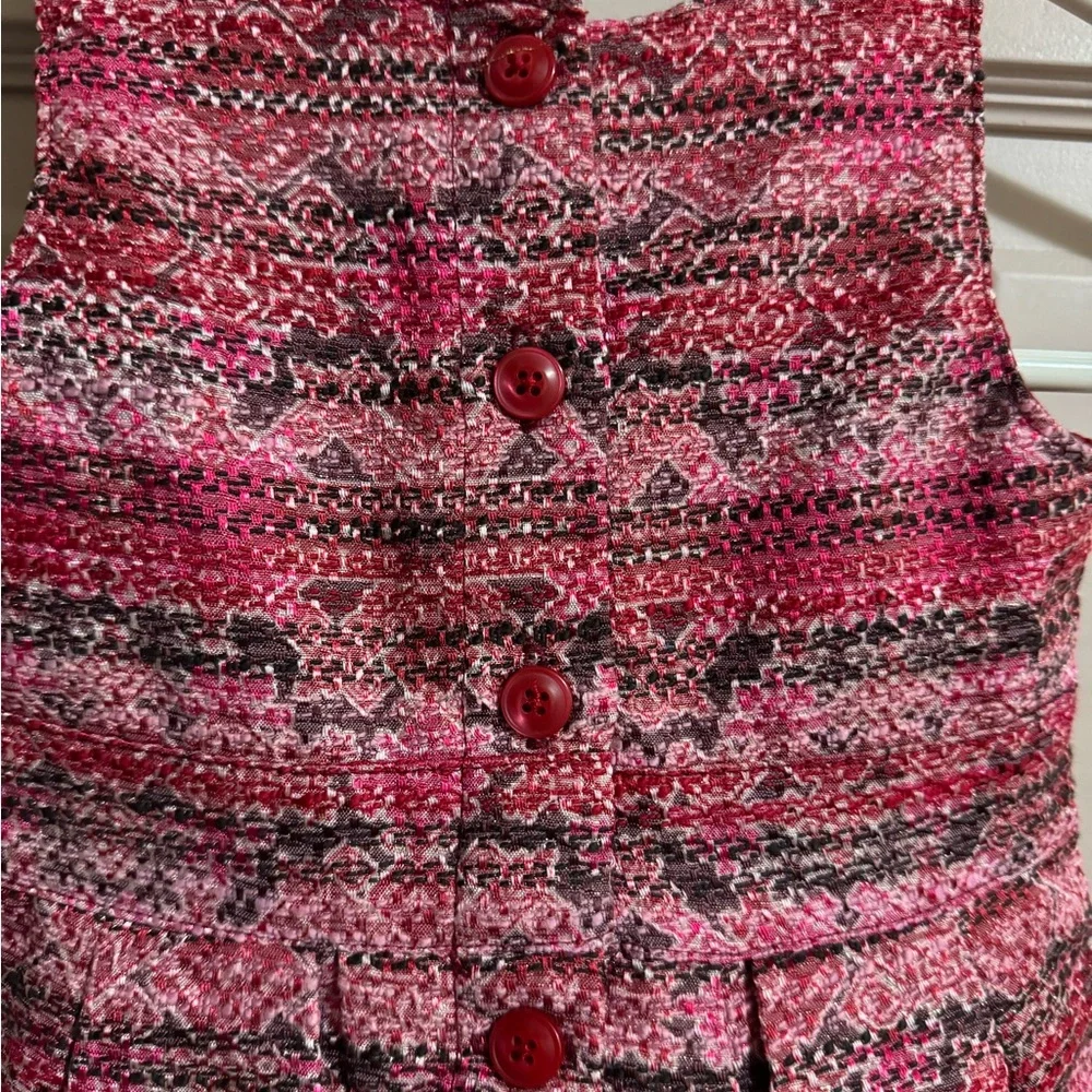 OSHKOSH GENUINE KIDS Red Pink Lined Brocade Dress Size 24 Months NWT